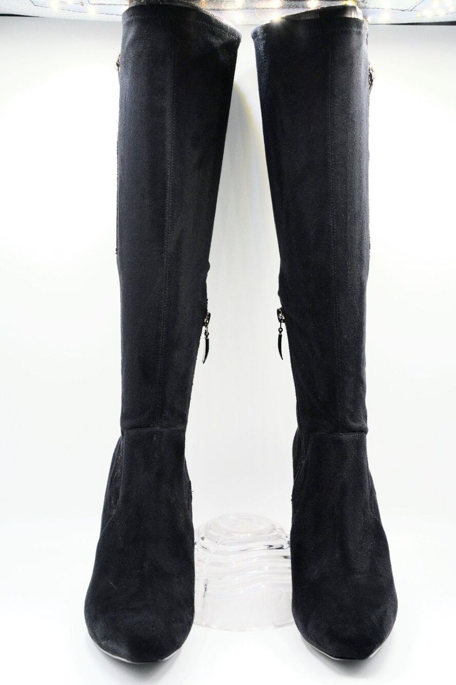 Guess Suede Like Black Stiletto Heel Boots US 8.5